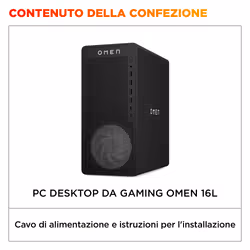 HP OMEN 16L Gaming Desktop PC TG03-0034nl PC AMD Ryzen™ 7 8700F 16 GB DDR5-SDRAM NVIDIA GeForce RTX 5060 Windows 11 Home Tower AI PC Nero - Vista aggiuntiva 4