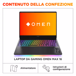 HP OMEN MAX Gaming Laptop 16-ak0005nl Copilot+ PC AMD Ryzen AI 9 375 Computer portatile 40,6 cm (16") WQXGA 32 GB DDR5-SDRAM NVIDIA GeForce RTX 5080 Wi-Fi 7 (802.11be) FreeDOS Nero - Vista aggiuntiva 6