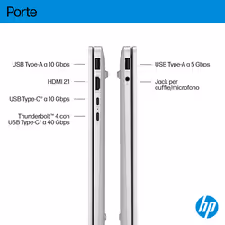 HP OmniBook 7 Laptop AI 14-fr0027nl Intel Core Ultra 7 255U Computer portatile 35,6 cm (14") 2K 16 GB LPDDR5-SDRAM Wi-Fi 6E (802.11ax) Windows 11 Home AI PC Argento - Vista aggiuntiva 4