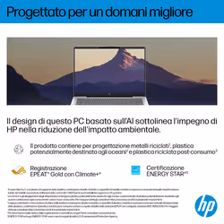HP OmniBook 7 Laptop AI 14-fr0027nl Intel Core Ultra 7 255U Computer portatile 35,6 cm (14") 2K 16 GB LPDDR5-SDRAM Wi-Fi 6E (802.11ax) Windows 11 Home AI PC Argento - Vista aggiuntiva 7