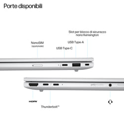 HP EliteBook 8 G1i 16 inch Notebook AI PC Wolf Pro Security Edition Intel Core Ultra 7 255U 40,6 cm (16") WUXGA 24 GB DDR5-SDRAM Wi-Fi 6E (802.11ax) Windows 11 Pro Argento