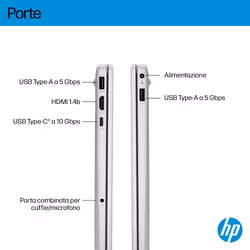 HP OmniBook 3 Laptop Next Gen AI 15-fn0015nl Copilot+ PC AMD Ryzen AI 5 Computer portatile 39,6 cm (15.6") Full HD 24 GB DDR5-SDRAM Wi-Fi 6 (802.11ax) Windows 11 Home Argento - Vista aggiuntiva 4