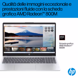 HP OmniBook 3 Laptop Next Gen AI 15-fn0015nl Copilot+ PC AMD Ryzen AI 5 Computer portatile 39,6 cm (15.6") Full HD 24 GB DDR5-SDRAM Wi-Fi 6 (802.11ax) Windows 11 Home Argento - Vista aggiuntiva 8