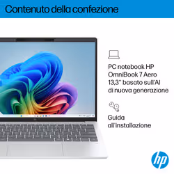 HP OmniBook 7 Aero Laptop Next Gen AI 13-bg1002nl Copilot+ PC AMD Ryzen AI 7 Computer portatile 33,8 cm (13.3") 2K 32 GB LPDDR5x-SDRAM Wi-Fi 6 (802.11ax) Windows 11 Home Argento - Vista aggiuntiva 6