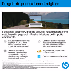 HP OmniBook 7 Aero Laptop Next Gen AI 13-bg1002nl Copilot+ PC AMD Ryzen AI 7 Computer portatile 33,8 cm (13.3") 2K 32 GB LPDDR5x-SDRAM Wi-Fi 6 (802.11ax) Windows 11 Home Argento - Vista aggiuntiva 8