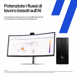 HP Z1 G1i Intel Core Ultra 7 265 32 GB DDR5-SDRAM 1 TB SSD NVIDIA RTX A1000 Windows 11 Pro Tower Stazione di lavoro AI Workstation, AI PC Nero - Vista aggiuntiva 6