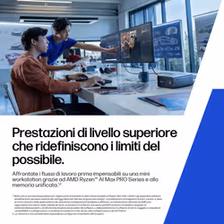 HP Z2 Mini G1a Wolf Pro Security Edition Copilot+ PC AMD Ryzen AI Max PRO 390 64 GB LPDDR5x-SDRAM 1 TB SSD Windows 11 Pro Mini PC Stazione di lavoro AI Workstation, AI PC Nero - Vista aggiuntiva 6
