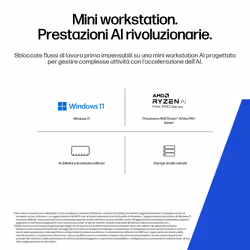 HP Z2 Mini G1a Wolf Pro Security Edition Copilot+ PC AMD Ryzen AI Max PRO 390 64 GB LPDDR5x-SDRAM 1 TB SSD Windows 11 Pro Mini PC Stazione di lavoro AI Workstation, AI PC Nero - Vista aggiuntiva 8