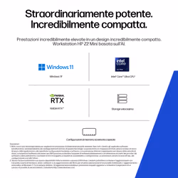 HP Z2 Mini G1i Workstation Desktop PC Wolf Pro Security Edition Intel Core Ultra 7 265 32 GB DDR5-SDRAM Windows 11 Pro Mini PC Stazione di lavoro AI Workstation, AI PC - Vista aggiuntiva 7