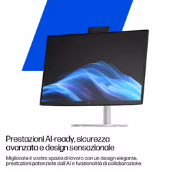 HP EliteStudio 8 G1i AI Wolf Pro Security Edition Intel Core Ultra 7 265 60,5 cm (23.8") 1920 x 1080 Pixel PC All-in-one 24 GB DDR5-SDRAM 512 GB SSD Windows 11 Pro Wi-Fi 7 (802.11be) AI PC Argento - Vista aggiuntiva 8