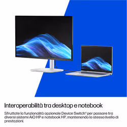 HP EliteStudio 8 G1i AI Wolf Pro Security Edition Intel Core Ultra 9 285 68,6 cm (27") 2560 x 1440 Pixel Touch screen PC All-in-one 32 GB DDR5-SDRAM 1 TB SSD Windows 11 Pro Wi-Fi 7 (802.11be) AI PC Argento - Vista aggiuntiva 5