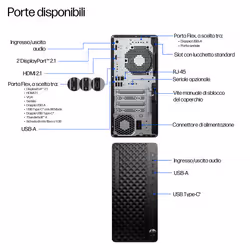 HP EliteDesk 8 Tower G1i Desktop AI PC Wolf Pro Security Edition Intel Core Ultra 5 235 16 GB DDR5-SDRAM Windows 11 Pro - Vista aggiuntiva 3