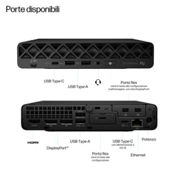HP EliteDesk 8 Mini G1a Desktop Next Gen AI PC Wolf Pro Security Edition Copilot+ PC 350 16 GB DDR5-SDRAM 512 GB SSD Windows 11 Pro Mini PC
