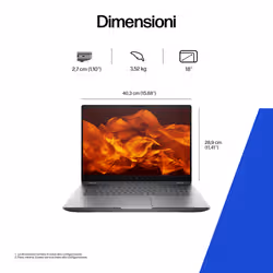 HP ZBook Fury G1i 18 inch Mobile Workstation PC Wolf Pro Security Edition - Data Science Intel Core Ultra 7 255HX 45,7 cm (18") WQXGA 32 GB DDR5-SDRAM NVIDIA RTX PRO 2000 Blackwell Wi-Fi 7 (802.11be) Windows 11 Pro AI Workstation, AI PC - Vista aggiuntiva 5