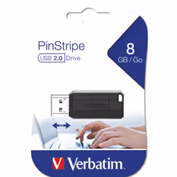 Verbatim PinStripe - Memoria USB da 8 GB - Nero - Vista aggiuntiva 5