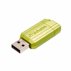 Verbatim PinStripe - Memoria USB da 16 GB - Verde eucalipto, 16 GB, USB tipo A, 2.0, 10 MB/s, Cuffia, Verde