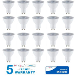 20 lampadina led GU10 7.5W V-tac samsung faretto luce calda
