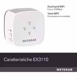 NETGEAR EX3110 Ricevitore e trasmettitore di rete Bianco 10, 100, 300 Mbit/s - Vista aggiuntiva 6