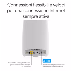 NETGEAR LBR20 router wireless Gigabit Ethernet Dual-band (2.4 GHz/5 GHz) 4G Bianco - Vista aggiuntiva 5
