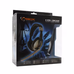 SBOX HS-302 cuffia e auricolare Cablato A Padiglione Gaming Nero, Grigio