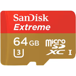 SanDisk 64GB Extreme microSDXC U3/Class 10, 64 GB, MicroSDXC, Classe 10, UHS-I, 90 MB/s, 40 MB/s