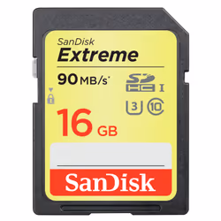 SanDisk Extreme, 16 GB, SDHC, Classe 10, UHS-I, 90 MB/s, 40 MB/s