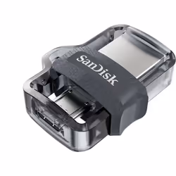 SanDisk Ultra Dual m3.0 unità flash USB 16 GB USB Type-A / Micro-USB 3.2 Gen 1 (3.1 Gen 1) Nero, Argento, Trasparente - Vista aggiuntiva 4