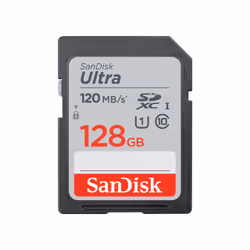 SanDisk Ultra, 128 GB, SDXC, Classe 10, 120 MB/s, Class 1 (U1), Resistente agli urti, A prova di temperatura, Impermeabile, A ...