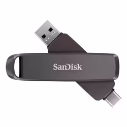SanDisk SDDDE1-2T00-G46, 2 TB, USB Type-A / USB Type-C, 3.2 Gen 2 (3.1 Gen 2), 1000 MB/s, Lamina di scorrimento, Nero