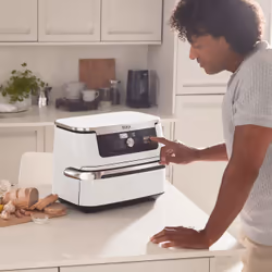 Ninja AF500EUWH friggitrice Doppia 10,4 L Indipendente 2470 W Friggitrice ad aria calda Argento, Bianco - Vista aggiuntiva 4