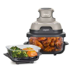 Ninja CRISPi Singolo 3,8 L 1700 W Friggitrice ad aria calda Grigio, Colore della pietra, Trasparente