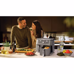 Ninja DZ400EU friggitrice Doppia 9,5 L Indipendente 2470 W Friggitrice ad aria calda Grigio - Vista aggiuntiva 4