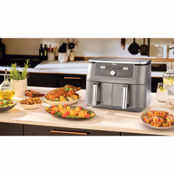 Ninja DZ400EU friggitrice Doppia 9,5 L Indipendente 2470 W Friggitrice ad aria calda Grigio - Vista aggiuntiva 5