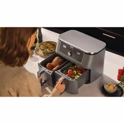 Ninja DZ400EU friggitrice Doppia 9,5 L Indipendente 2470 W Friggitrice ad aria calda Grigio - Vista aggiuntiva 6
