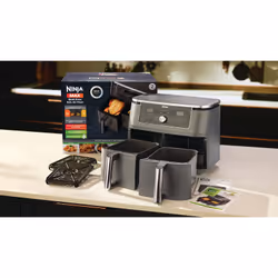 Ninja DZ400EU friggitrice Doppia 9,5 L Indipendente 2470 W Friggitrice ad aria calda Grigio - Vista aggiuntiva 7