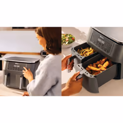 Ninja DZ300EU friggitrice Doppia 7,6 L Indipendente 2400 W Friggitrice ad aria calda Grigio - Vista aggiuntiva 4