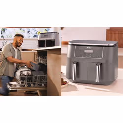 Ninja DZ300EU friggitrice Doppia 7,6 L Indipendente 2400 W Friggitrice ad aria calda Grigio - Vista aggiuntiva 6