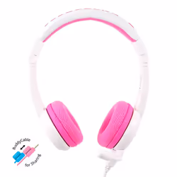BuddyPhones School+ Auricolare Cablato A Padiglione Musica e Chiamate Rosa, Bianco - Vista aggiuntiva 4