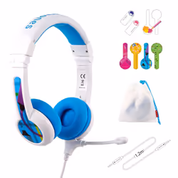 BuddyPhones School+ Auricolare Cablato A Padiglione Musica e Chiamate Blu, Bianco - Vista aggiuntiva 2