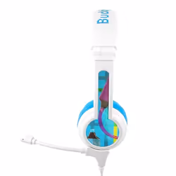 BuddyPhones School+ Auricolare Cablato A Padiglione Musica e Chiamate Blu, Bianco - Vista aggiuntiva 3