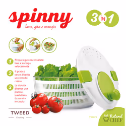 TWEED TW029 centrifuga da insalata Verde, Bianco Manovella/manico - Vista aggiuntiva 3