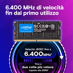 Crucial CT32G64C52CS5 memoria 32 GB 1 x 32 GB DDR5 6400 MT/s 262-pin SO-DIMM - Vista aggiuntiva 2