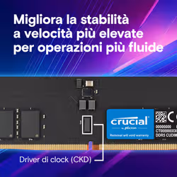Crucial CT32G64C52CU5 memoria 32 GB 1 x 32 GB DDR5 6400 MT/s 288-pin DIMM - Vista aggiuntiva 4