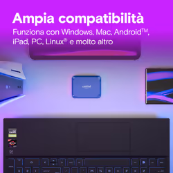Crucial X10 4 TB USB tipo-C USB 3.2 Gen 2x2 Blu - Vista aggiuntiva 3