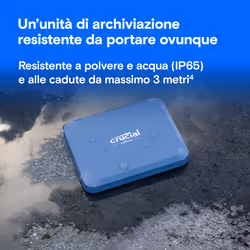 Crucial X10 4 TB USB tipo-C USB 3.2 Gen 2x2 Blu - Vista aggiuntiva 4
