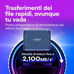 Crucial X10 1 TB USB tipo-C USB 3.2 Gen 2x2 Blu - Vista aggiuntiva 5
