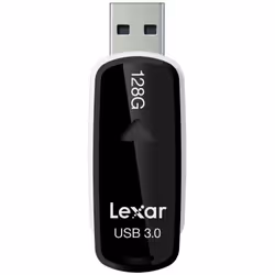 Lexar JumpDrive S37 128GB, 128 GB, USB tipo A, 3.2 Gen 1 (3.1 Gen 1), Girevole, Nero, Bianco