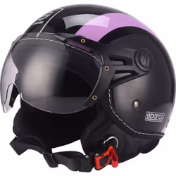 SPARCO Casco moto SP501 taglia L con visiera antigraffio viola e nero