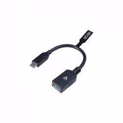 V7 Cavo USB nero da USB 3.0 A femmina a USB-C maschio 0.3m 1ft - Vista aggiuntiva 7