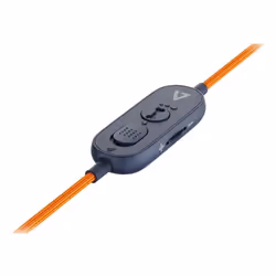 V7 Safe Sound2 Education Headset - Stereo - Mini-telefono (3,5 mm) - USB-A - USB-C - Cablato - On-ear - Binaurale - Circumaurale - Cavo da 6 piedi - Controller in linea - Uscita acustica configurabile - Cancellazione del rumore - Microfono bidirezionale - Archetto imbottito regolabile e cuscinetti auricolari - Costruzione antimicrobica - Blu e arancione - Vista aggiuntiva 7